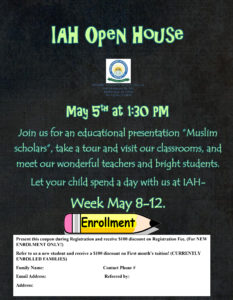 Fri May 5 IAH Open House